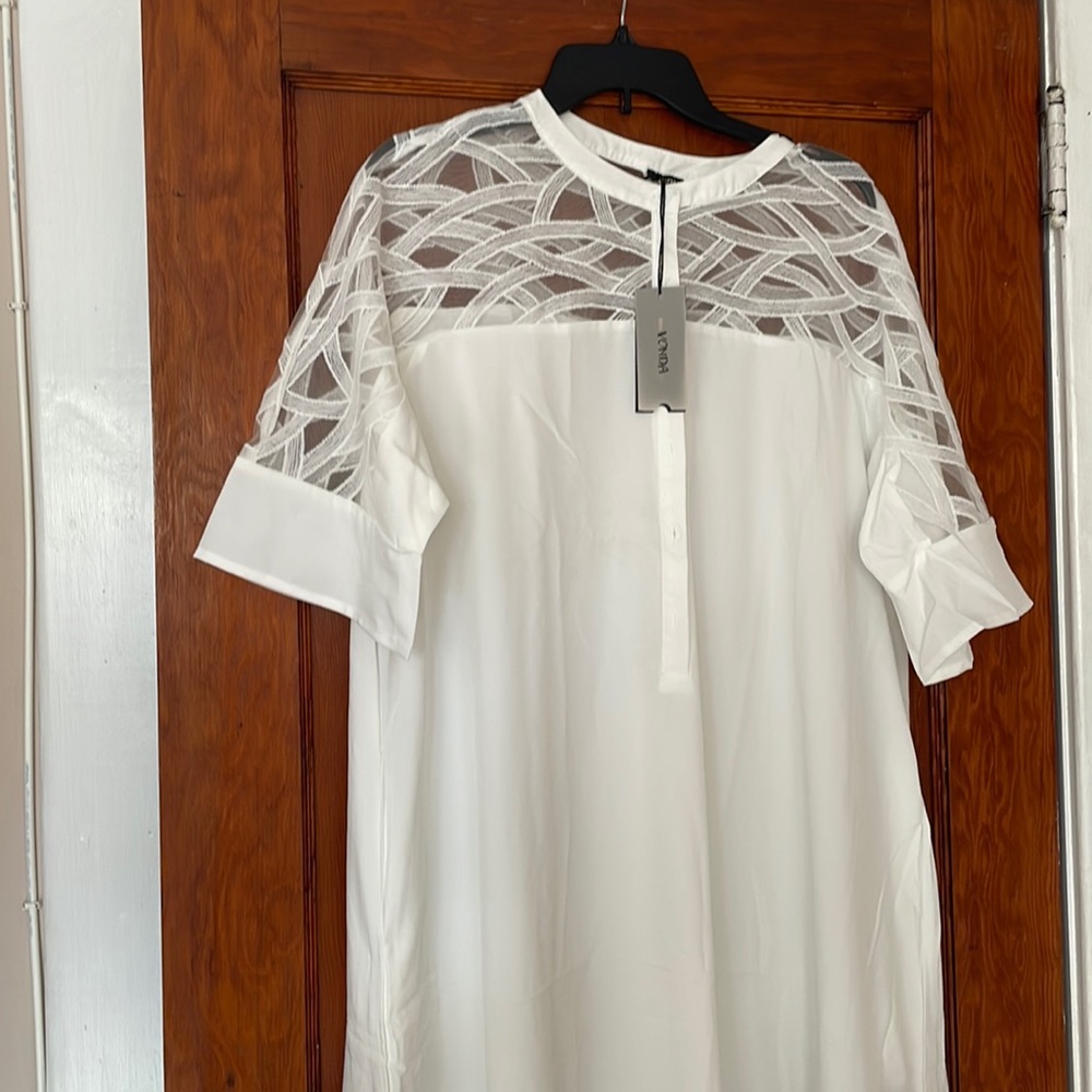 Beautiful long white dress shirt